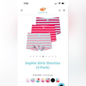 Lucky + Me girls underwear. Never worn. In original box. Size 6y. Pack of 3.